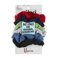Scunci The Original Scrunchie Waffle Knit Scrunchies Hair Ties for Women 6 Count