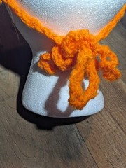 Handmade Crochet Headband, Orange Bows, 100% Acrylic, Child/Adult