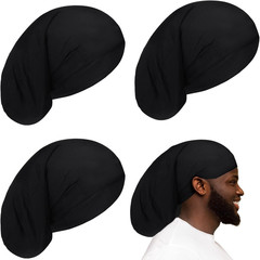 4 Pieces Unisex Dreadlock Cap Long Hair Dreads Head Wrap Sleeping Cap Hair Acces