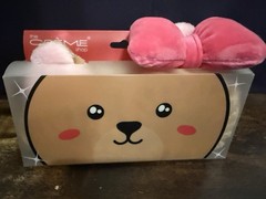 The Crème Shop 3D Bear Plush Spa Headband Pink Bow Cruelty-Free Vegan