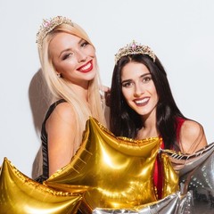 TAROSE Rainbow and Gold Crowns for Women, Queen Crystal Tiaras with Colorful …