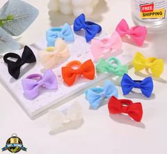 30 pcs Cute Bow Hair Ties Girls Elastic Non-Slip Soft Hair Accessories