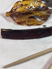 Hair Barrettes Hair Sticks With Bead Banana Clip Lot Of 8 Faux Tortoise Shell