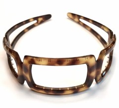 J Crew Hair Accessory Headband Wide Square Women Tortoise Print Made in France