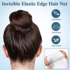 500 Pcs Nylon Hair Nets for Food Service, 24″ Elastic Edge Mesh, Invisible Black
