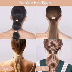 150 Pcs Seamless Elastic Hair Ties No Damage for Thick & Thin Hair, Ponytail Hol