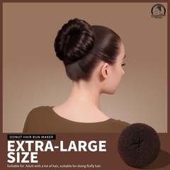 Hair Bun Maker for , 4 Pcs Brown Ballet Buns in 4 Sizes, Hair Donuts
