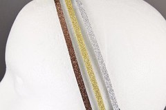 Gold Silver Brown glitter sparkly thin skinny 3/16″ wide set 3 headband teeth