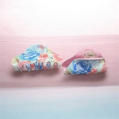 Women’s Multicolor Floral Flower Hair Claw Clips Set of 2, Plastic Casual