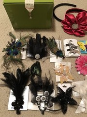 ICING & CLAIRE’S LOT OF 20 JEWEL FEATHER RHINESTONE HAIR CLIPS PINS HEAD BANDS