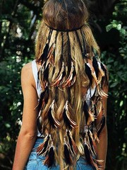 Boho Feather Headband for Festivals, Hippie and Tribal Hair Accessory