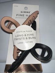 Thin hair clips, dark brown, 2 pieces
