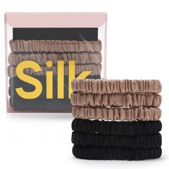 6Pcs Silk Hair Ties Small 22 Momme 100% Pure Mulberry Silk Scrunchies for Women
