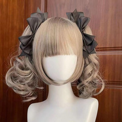 4 Pcs Cute Bow Hair Clips Lolita Hair Accessories for Women Girls Pink Black Bow
