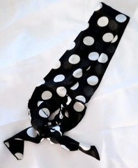 Chiffon Polka Dot Semi-Sheer Fabric Headband Scarf Wrap sz ONE SIZE Teen/Adult