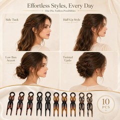 10 Pcs French Hair Clips for Women, Elegant 1 Count (Pack of 10), Multicolor