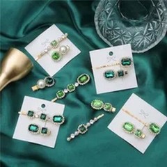 Shiny Crystal Pearl Barrettes – Waterdrop Hair Clip Geometric Hairgrips Headwear