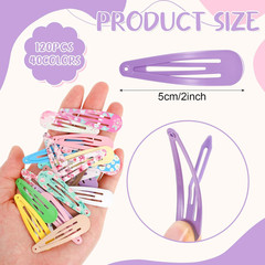 120 Pcs 40 Colors Metal Snap Hair Clips, 2 Inch Hair Barrettes Hair Accessories