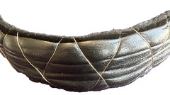 Renee Rivera Couture Quilted Leather Headband Rich Black with Velvet Lining