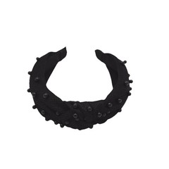 Black Pearls Knot Textured Headband