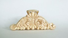 Real decorative wood and metal hair claw clip