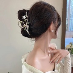 Boho Flower Hair Claw Clip Faux Pearl Women’s Hair Accessory
