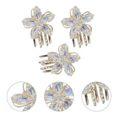 FRCOLOR Floral Claw Clips for Women Mini Flower 1 Count (Pack of 1), Golden