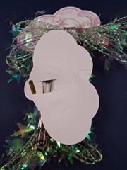 *2* Vtg Y2K STARS Pattern Pageant Spring Back Hair Barrette 5″ Pair *17FB-B