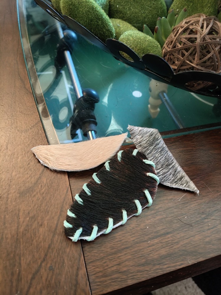 New Artisan 3 Pc. Cowhide Hair On Hide Alligator Hair Clip 1.75″