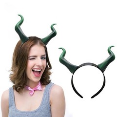 Dragon Devil Horns Headband Green Cosplay Horn Hair Hoop, Gothic Beauty Hallo…