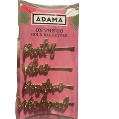 Women’s Hair Adama On The Go Gold Cursive 5 Barrette Hairstyle Bling Hair pin