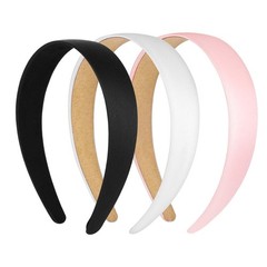 3 PCS Satin Headbands 1.1Inch Wide Hard Hair Bands Non Slip Fashion Plain Hea…