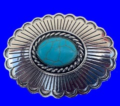 Western Equestrian Antique Silver HAIR BARRETTE CONCHO STYLE