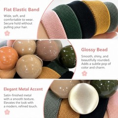 5-Piece Women’s Elastic Hair Tie Set – Cute Fashion Ponytail Holders & Bracelet