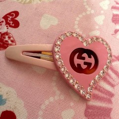 Gucci Heart Hair Pin, Pink Red Tone, Used, Omotesando Store From Japan
