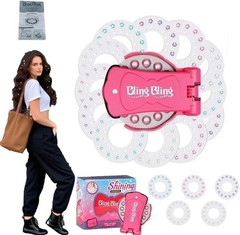 Shining Diamond Bling Hair Sparkle Stapler Machine Set 180 Gems for Decor Girls