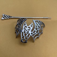 Celtic Hair Barrette Clip Owl Silver Zinc Alloy Celtic Medieval Knot Design