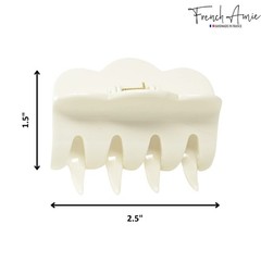 French Amie Crown Wave Medium 3” Celluloid Handmade Interlocking Hair Claw