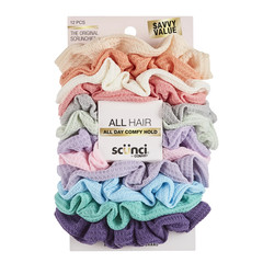 Scunci Value Pack Scrunchie Hair Ties, Multicolor, 12 Count