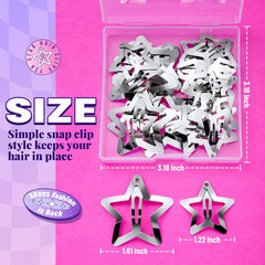 Star Hair Clips and Barrettes Set – 20 Pcs 1.22″ Y2K Hair Accessories, 10 Pcs 1.