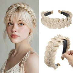 Wide Braided Headbands Hair Piece for Women Synthetic Hair Hoops Head Bands