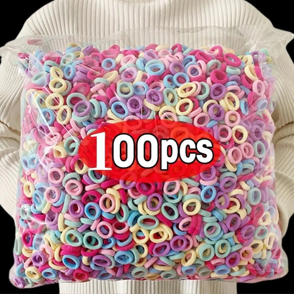100 Pcs Baby Hair Ties, Elastic Toddler Hair Ties for Girls and Kids, Multicolor
