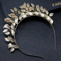 Headbands for women,GOLD or SILVER Color, Leaf And Pearls Finish, Festive Halo.