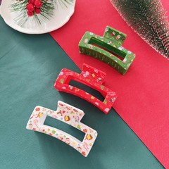 3Pcs Christmas Hair Claw Clips Red White Green 1 Count (Pack of 1), Set 1