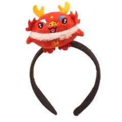 Cartoon Stuffed Dragon Hairband Women Makeup Live Broadcast New Year Headband