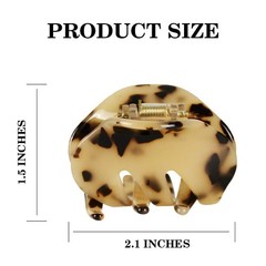 4 Pack 2.1 Inch Hair Claw Clips Tortoise Shell Cellulose Acetate Resin Hair Barr