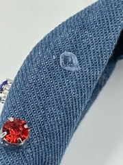 NEW ICING Claires Blue Denim Red White Blue Rhinestones Faux Pearls Headband