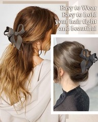 Mesovor 4 Pack Cute Bow 1 Count (Pack of 4), 4.1″ Black, Grey, Khaki, Brown