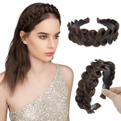 Wide Braided Headbands Hair Piece for Women Synthetic Hair Hoops Head Bands