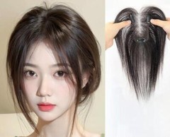 3.15″x4.3″ Seamless Front 100% Human Hair Topper Cover Head Top or As Fringe 10″